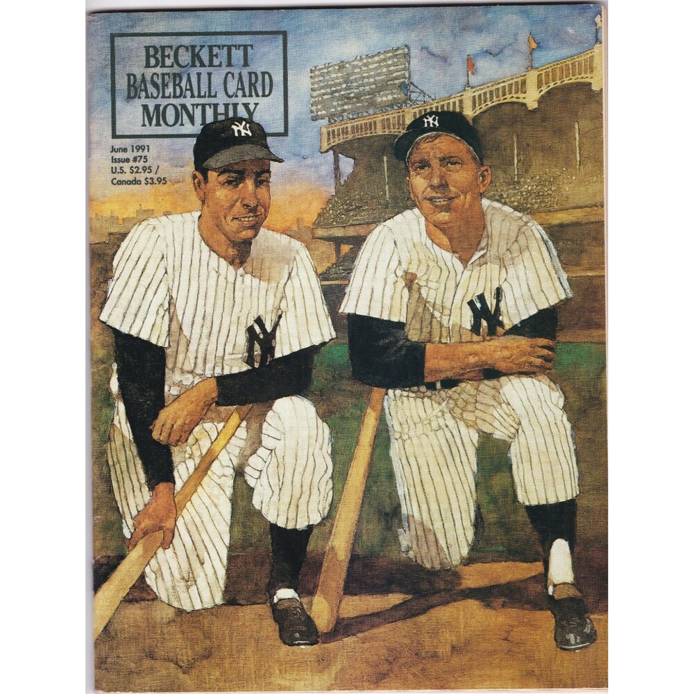 Mickey Mantle Joe DiMaggio June 1991 Beckett Baseball Monthly Magazine #75